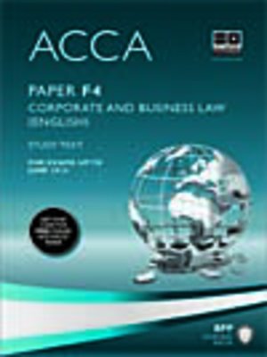 cover image of ACCA F4 - Corp and Business Law (Eng) - Study Text 2013